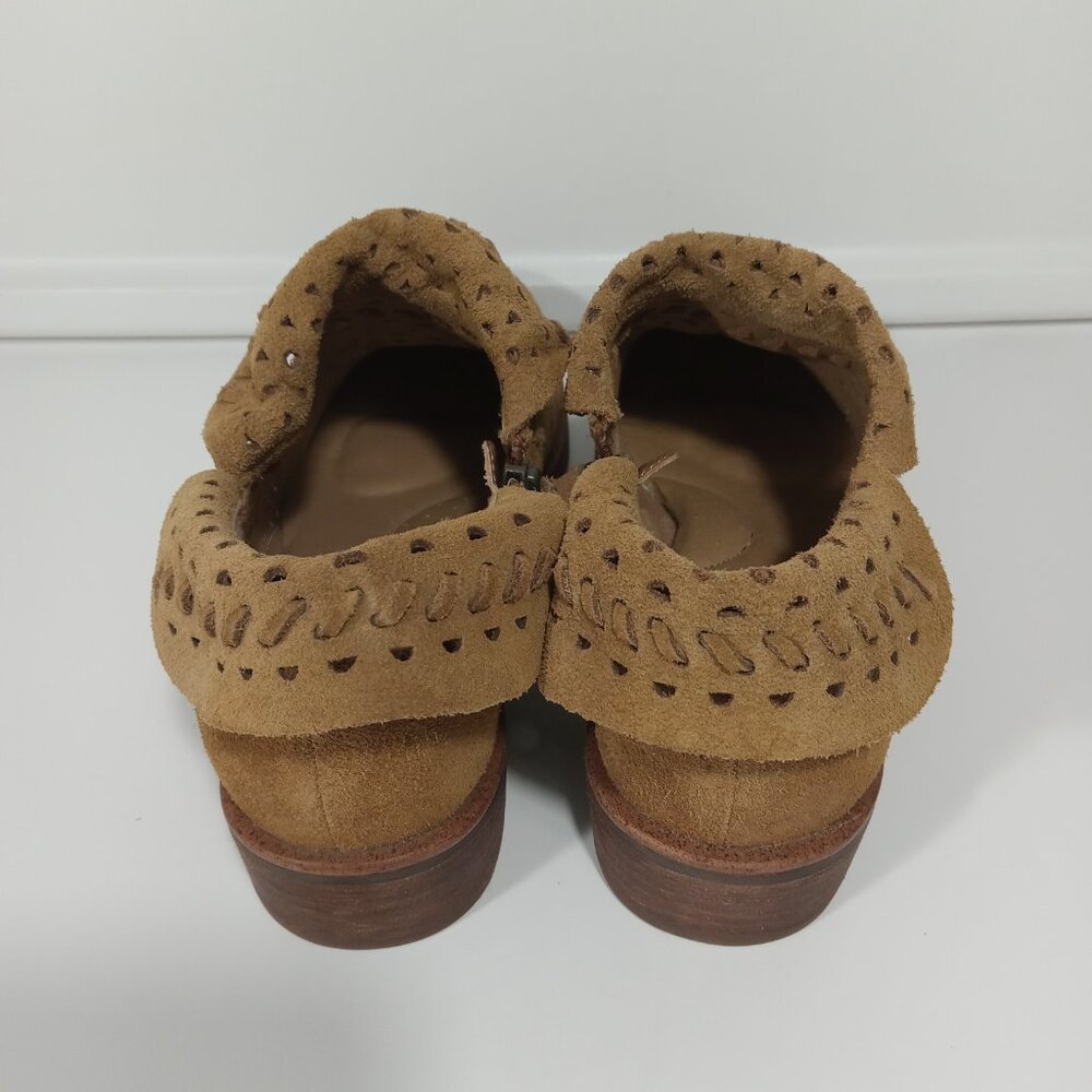 SOFFT Bristow Chambray Ankle Boots Preforated Suede Carmel Tan Brown Size 8 - Picture 7 of 11
